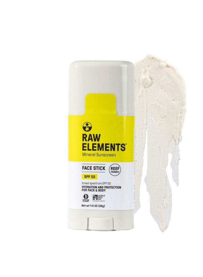 raw elements Face Stick Spf 50 Allnatural Mineral Sunscreen Reef Safe Water Resistant Broad Spectrum Uva/Uvb Protection Safe For All Ages Travel Size 1 Oz - Image 1