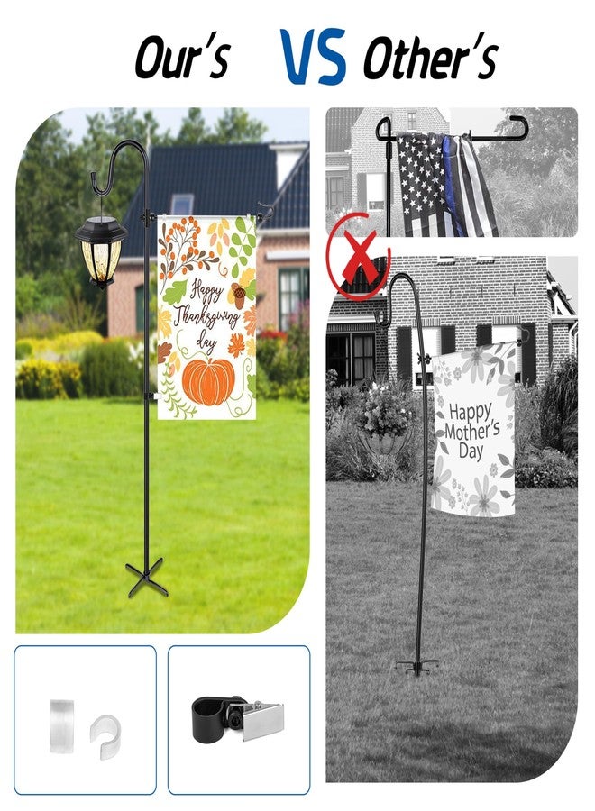 Ottsuls Garden Flag Stand, Heavy Duty Flag Pole Holder with Shepherd Hook for Yard Decoration, 45 INCH Sturdy Yard Flag Post Stake Outdoor Garden Flag Holder for 14''x20'' Flags (Without Flag) - Image 4