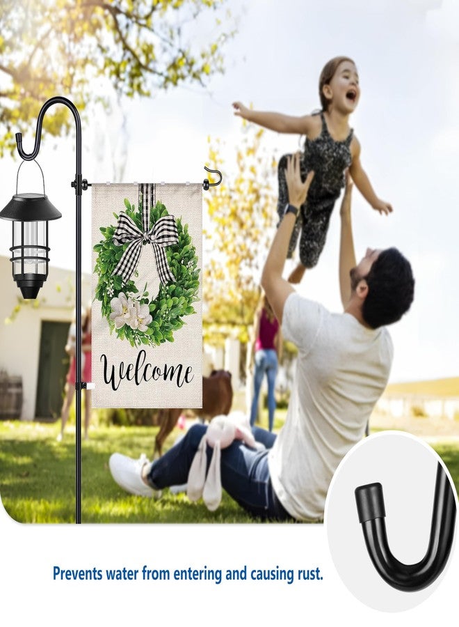 Ottsuls Garden Flag Stand, Heavy Duty Flag Pole Holder with Shepherd Hook for Yard Decoration, 45 INCH Sturdy Yard Flag Post Stake Outdoor Garden Flag Holder for 14''x20'' Flags (Without Flag) - Image 5