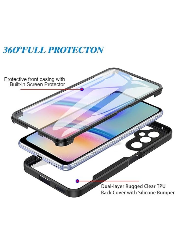Samsung Galaxy A05s 360° All-Inclusive Phone Case, [Built-in Screen Protector] Clear Double Layer Full Body Shock Resistant Case [Non-Yellowing]