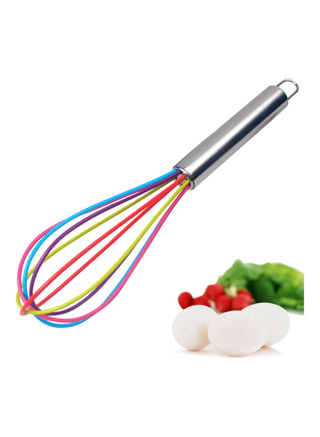 NIBEMINENT Silicone Egg Beater 12 Inch Household Manual Cake Mixer For Restaurant, Shop And Kitchen Gadgets Multicolor 30.5*7*7cm - Image 1