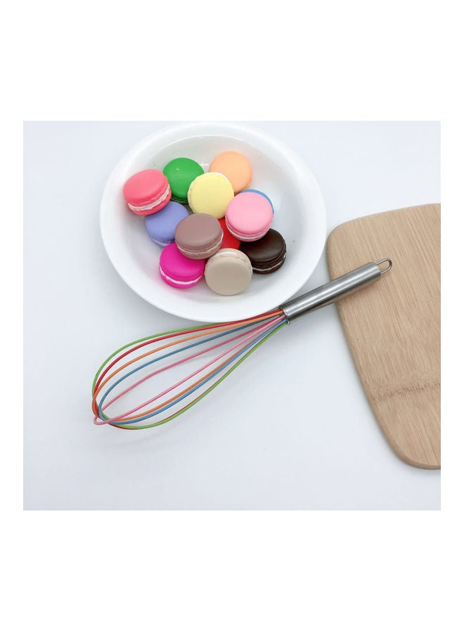 NIBEMINENT Silicone Egg Beater 12 Inch Household Manual Cake Mixer For Restaurant, Shop And Kitchen Gadgets Multicolor 30.5*7*7cm - Image 3
