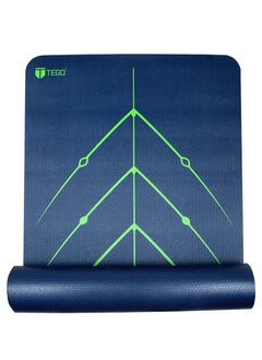 Stance Truly Reversible Yoga Mat with Guide Align - 5-6mm Thick (Blue Green Without Bag)72x24 Inch