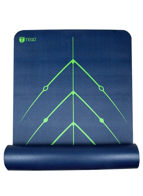 Stance Truly Reversible Yoga Mat with Guide Align - 5-6mm Thick (Blue Green Without Bag)72x24 Inch