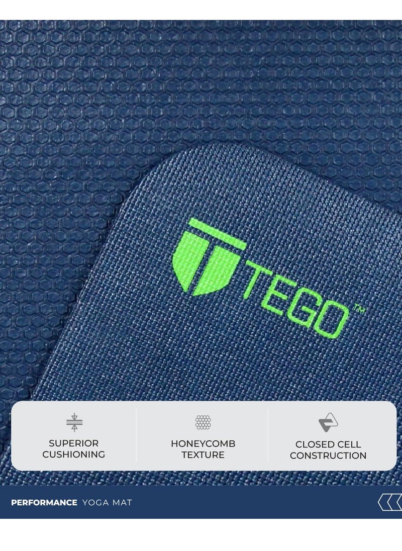 TEGO - Stance Truly Reversible Yoga Mat with Guide Align - 5-6mm Thick (Blue Green Without Bag)72x24 Inch - Image 1