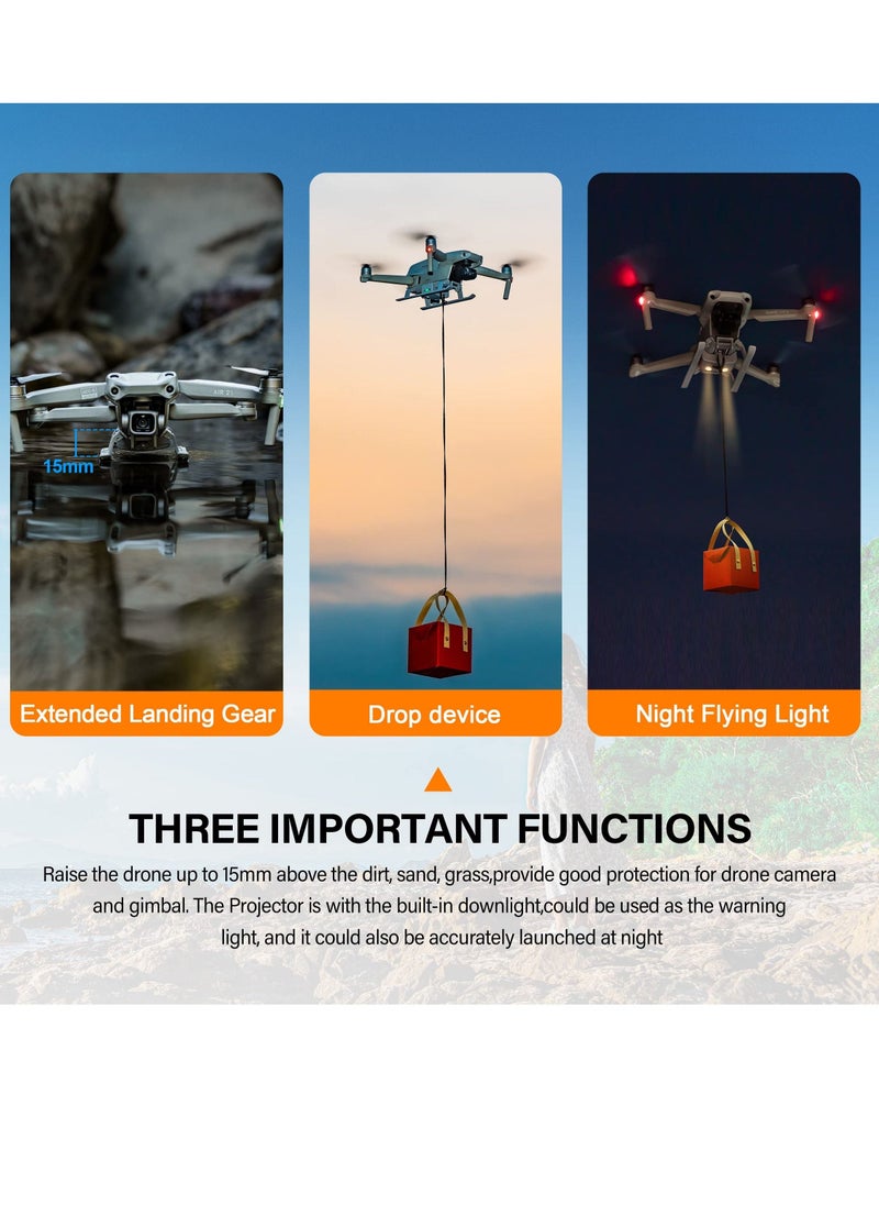 Air Drop System with Landing Gear for DJI Air 2s/Mavic Air 2 Drone Foldable Air Drop Release Multi-scene Air Drop Device Throw Throw Throw Thrower Fish Bait Ring Remote Drop Expansion Accessories - Image 2