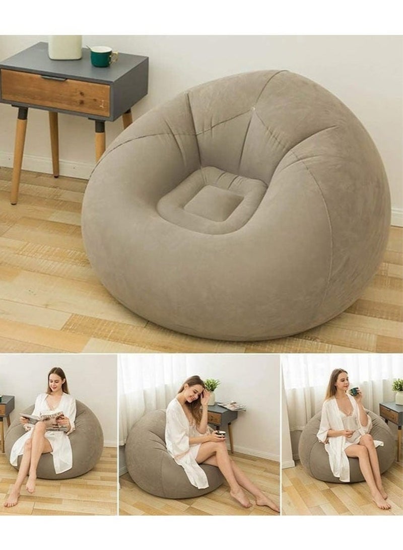 أريكة قابلة للنفخ، كرسي على شكل كيس فول، أريكة كسولة، كرسي استرخاء قابل للنفخ مع جهاز قابل للنفخ - Image 2