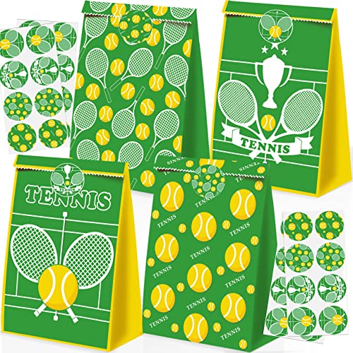 BQK 24 Pcs Tennis Gift Bags - Tennis Theme Party Supplies Decorations & Goodie Bags - Image 1