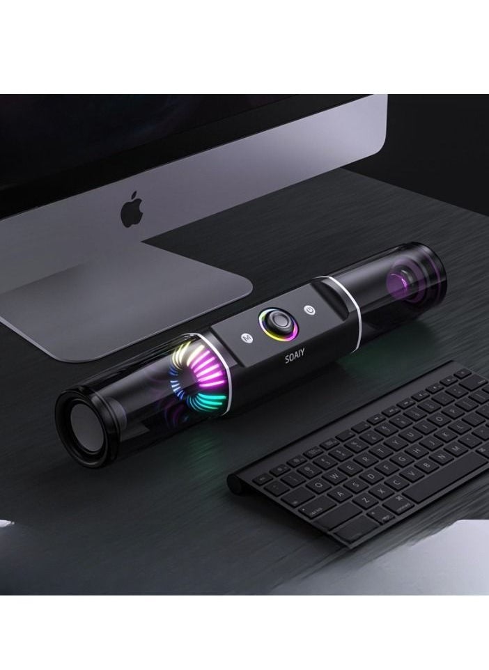 SOAIY - Game Computer Speaker Gaming Audio Desktop Bluetooth High Power Subwoofer - Image 1