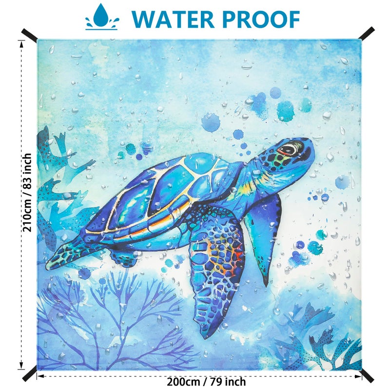 WIWIGO Beach Blanket Waterproof Sandproof Beach Mat 79" X 83"/10'x9'for 2-8 Adults Quick Drying Outdoor Picnic Mat Beach Accessories for Travel, Camping, Hiking - Image 2