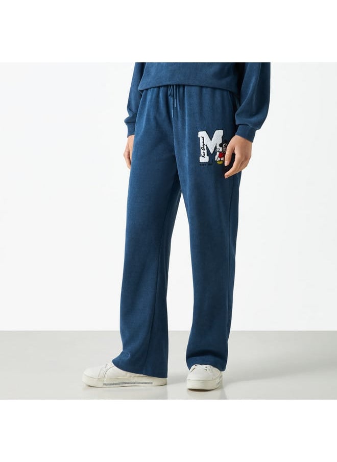 SP Characters Mickey Mouse Embroidered Track Pants with Drawstring Closure  - Image 1