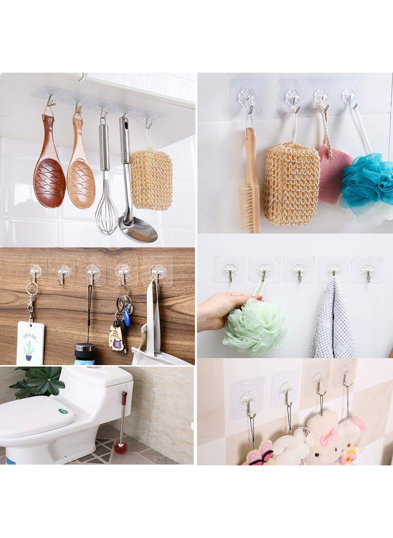 Kmart KHODIYAR Adhesive Sticker ABS Plastic Hook Towel Hanger for KitchenBathroomUtensil Hook HolderBedroom Clothing HangerTransparent 10  - Image 2