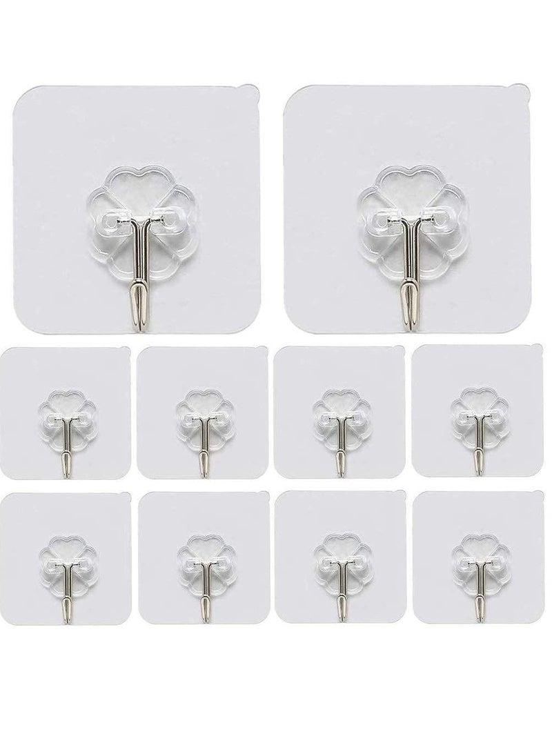 Kmart KHODIYAR Adhesive Sticker ABS Plastic Hook Towel Hanger for KitchenBathroomUtensil Hook HolderBedroom Clothing HangerTransparent 10  - Image 1