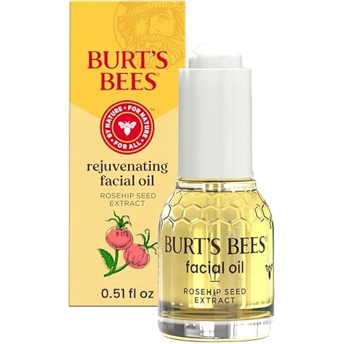Burt's Bees Gua Sha Face Oil With Rosehip Seed Extract, Reduces Appearance of Fine Lines and Wrinkles, Use with Ice Roller & Facial Tools, Natural Origin Skin Care, 0.51 fl. oz. - Image 1