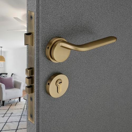 LAPO Luxurious Mortise Lock for Main Door, Bedroom Door Lock, Door Lock for Home with Handlesets & 3 Brass Keys for Home, Office, Hotel (Antique Finish, 3 Years Warranty-Ro-198) - Image 1