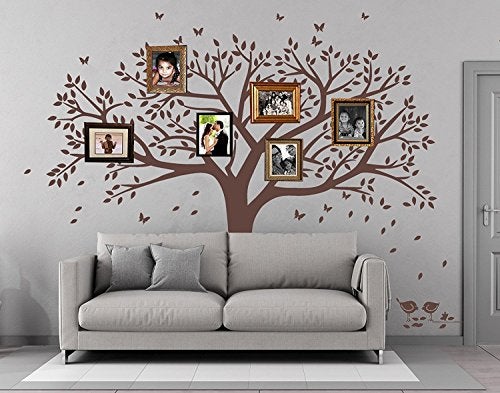 MAFENT Giant Family Photo Tree Wall Decal Wall Sticker Vinyl Mural Art for Home Decor Room Decor (Brown) - Image 5