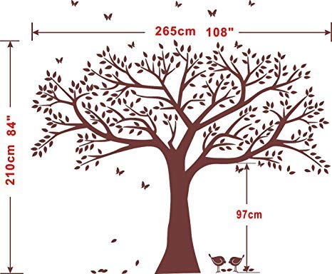 MAFENT Giant Family Photo Tree Wall Decal Wall Sticker Vinyl Mural Art for Home Decor Room Decor (Brown) - Image 3