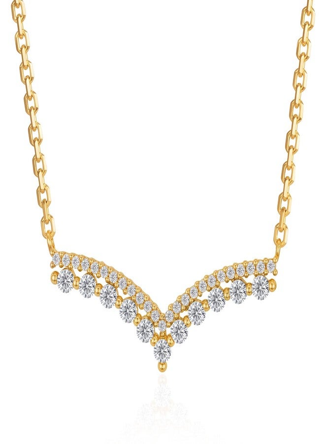 ميفيكو قلادة شوكر ذهبية من ميفيكو للنساء، مطلية بالذهب عيار 18 قيراطًا، مرصعة بالزركون الأبيض، مصنوعة يدويًا، مجوهرات نسائية، هدايا للذكرى السنوية، عيد الميلاد، عيد الميلاد، عيد الميلاد - Image 1