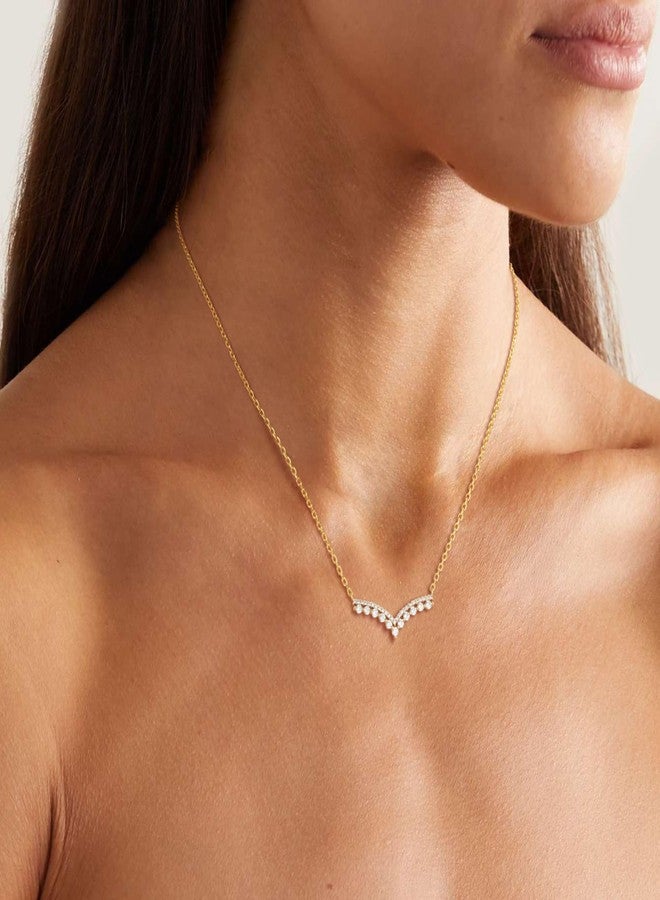 ميفيكو قلادة شوكر ذهبية من ميفيكو للنساء، مطلية بالذهب عيار 18 قيراطًا، مرصعة بالزركون الأبيض، مصنوعة يدويًا، مجوهرات نسائية، هدايا للذكرى السنوية، عيد الميلاد، عيد الميلاد، عيد الميلاد - Image 3