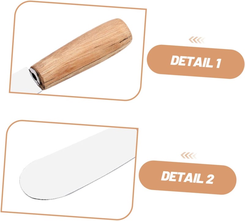 ABOOFAN Stainless Steel Cream Spatula with Wooden Handle Baking Scraper for Spreading Butter and Cheese and Comfortable for Kitchen Use - Image 3