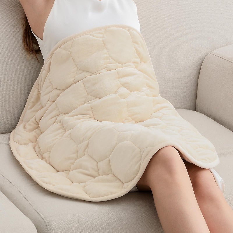 Wemore Weighted Lap Blanket 7lbs for Adults, Small Weighted Blanket for Travel, Calming, Relaxing, Napping and Sleeping, All-Season Weighted Lap Pad, Machine Washable, Beige 24x29 inches - Image 1