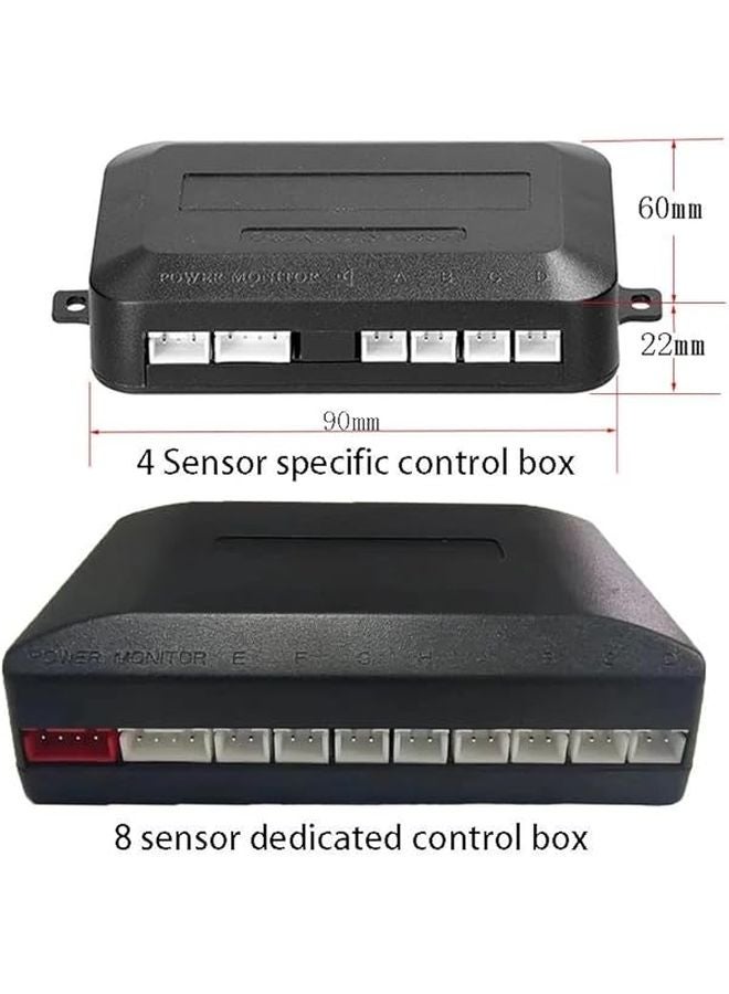 مجموعة مستشعرات الركن السوداء 8 أجهزة استشعار رادار شاشة عرض النسخ الاحتياطي مساعد بارك ترونيك - Image 4