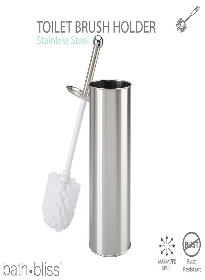 Bath Bliss Stainless Steel, Rust Resistant, Heavy Duty Toilet-Brushes, 1 Pack, Satin - Image 3