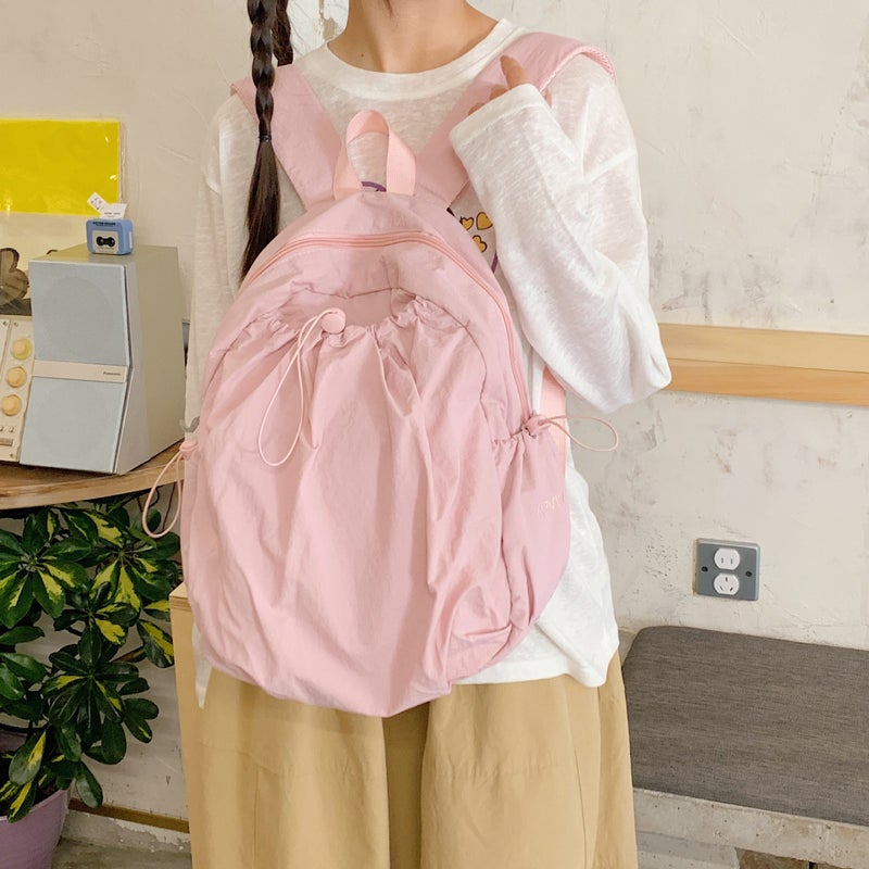 Korean Style Lightweight Drawstring Travel Duffel Backpack 20-35L - Image 3
