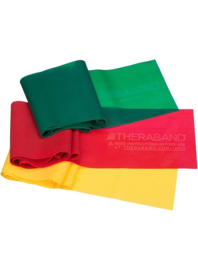 TheraBand (OLD Version) - TheraBand Resistance Bands Set, Professional Non-Latex Elastic Band For Upper & Lower Body Exercise, Strength Training without Weights, Physical Therapy, Pilates, Rehab  - Image 4