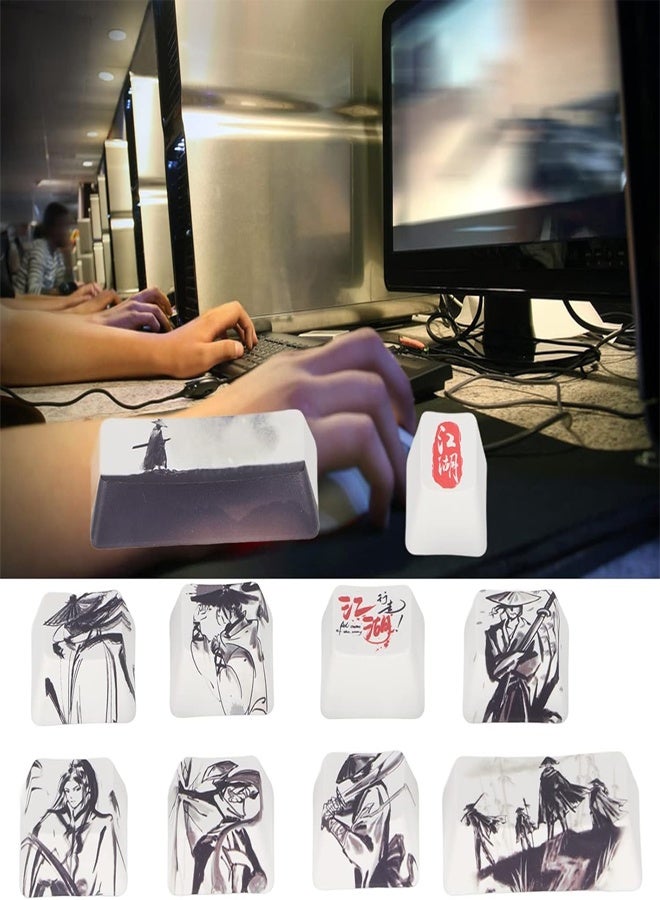 10 قطعة استبدال كيكابس إيسك السيطرة البديل لتقوم بها بنفسك بت مع متألق الصينية طلاء حبر نمط ل 6/87/104/108 أرقام لوحات المفاتيح الميكانيكية - Image 5