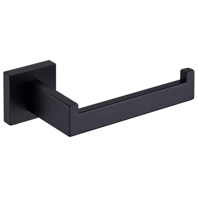 TOILET PAPER HOLDER MATTE BLACK TOILET TISSUE ROLL HOLDERS DISPENSER AND HANGERS WALL MOUNTED FOR BATHROOM KITCHEN STAINLESS STEEL MODERN SQUARE STYLE