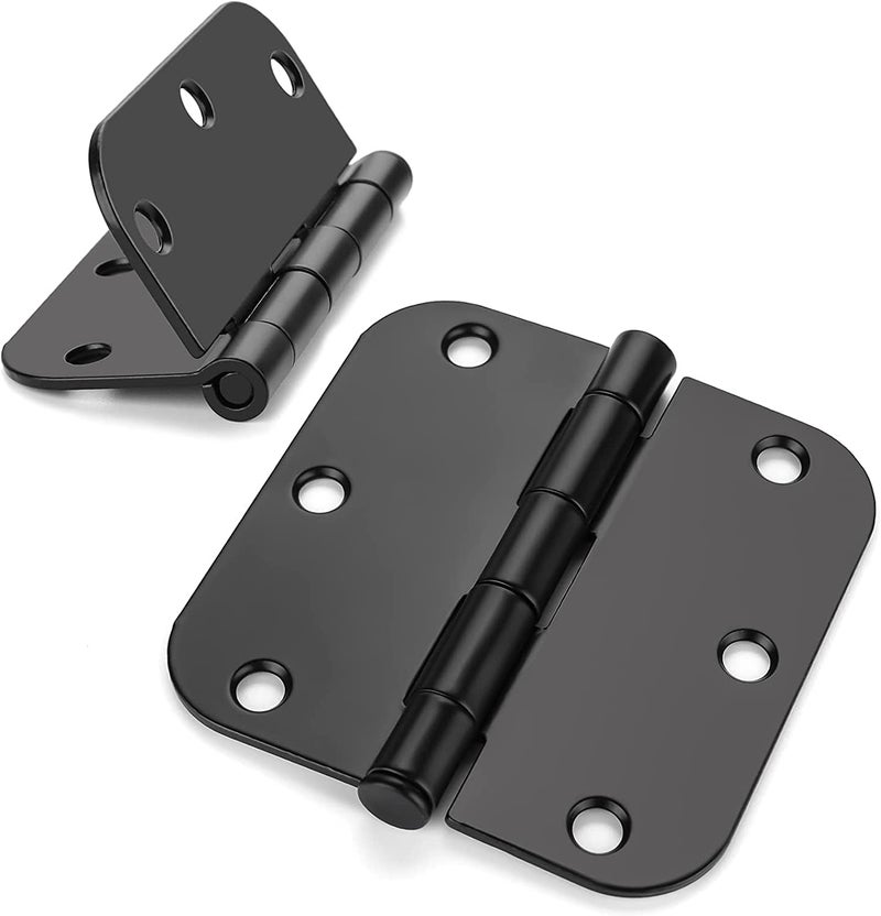 Haidms 30 Pack Matte Black Door Hinges No Squeak 3.5 Inch Interior Door Hinges Rounded with 5/8" Radius Corner Removable Pin - Image 1