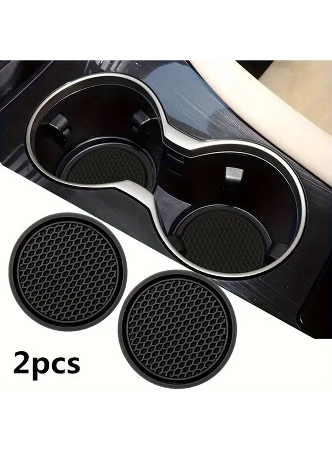 Pink Car Cup Holder Coaster Set Of 2 Pcs Universal Anti Slip Insert - Image 1