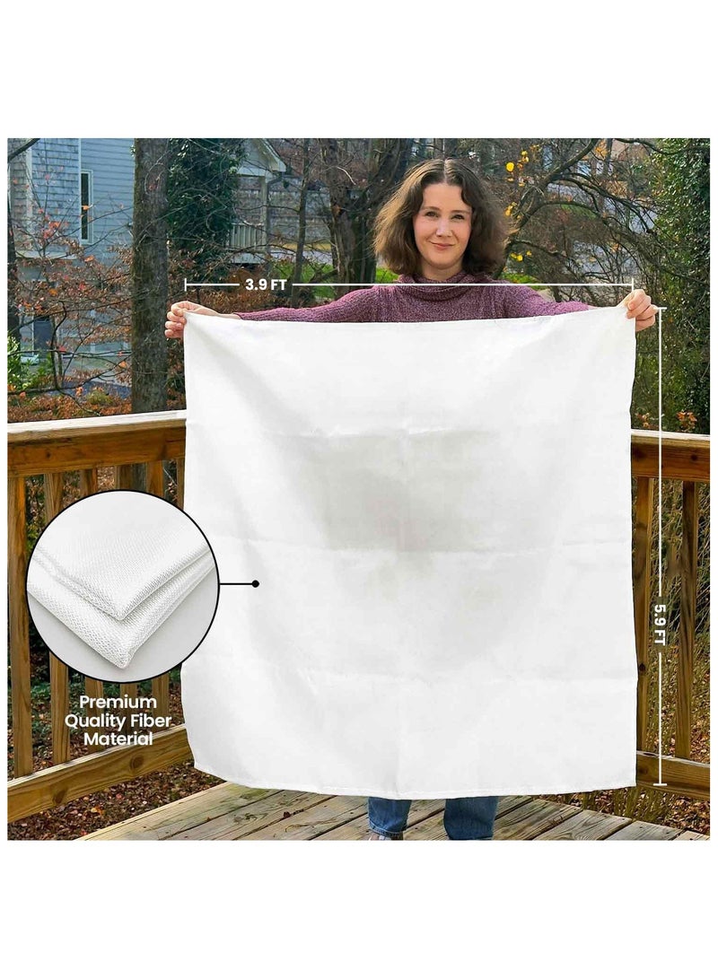 درافل بطانية طوارئ مقاومة للحريق من دورافيل، مصنوعة من الألياف الزجاجية، مقاومة للحريق مع طبقة سيليكون مزدوجة الجوانب، مناسبة للمنزل، المطبخ، الموقد، الشواية، السيارة، المكتب، المستودع (أبيض، 1.2 × 1.8 متر) - Image 3