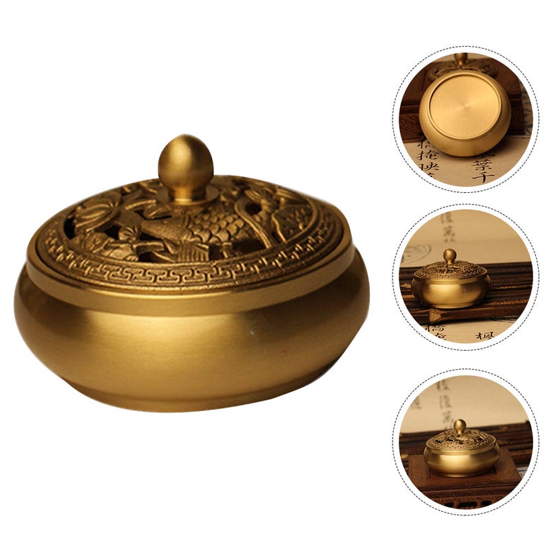 1Pc Household Incense Burner Indoor Incense Burner Brass Incense Burner Ornament - Image 1