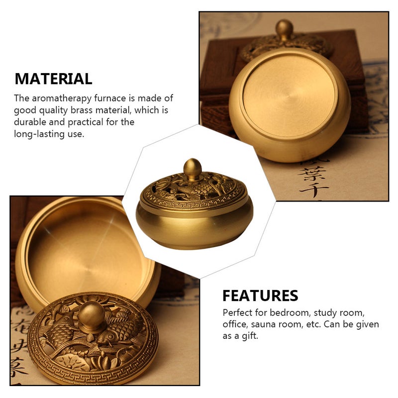 1Pc Household Incense Burner Indoor Incense Burner Brass Incense Burner Ornament - Image 4