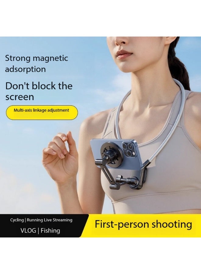 SKT Shiketro Magnetic Phone Neckband, Phone Charm, POV/Vlog Selfie Hands-free Necklace-style Magnetic Phone Holder - Image 2