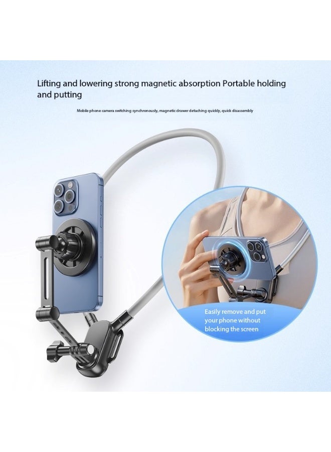 SKT Shiketro Magnetic Phone Neckband, Phone Charm, POV/Vlog Selfie Hands-free Necklace-style Magnetic Phone Holder - Image 3
