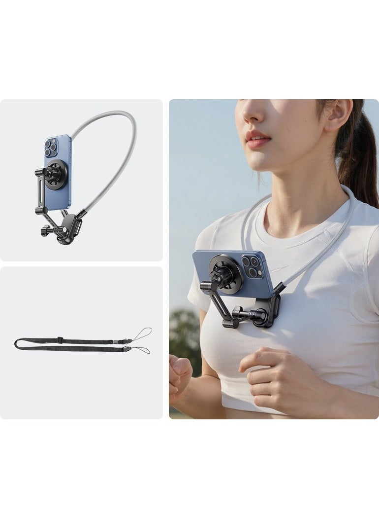 SKT Shiketro Magnetic Phone Neckband, Phone Charm, POV/Vlog Selfie Hands-free Necklace-style Magnetic Phone Holder - Image 1