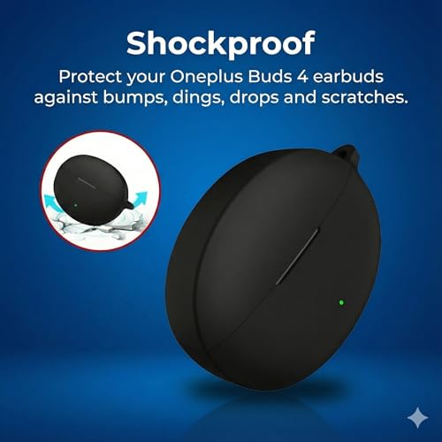 iTronix Earphone Case Cover Compatible for OnePlus Buds 4, Soft Silicone Skin Case Cover Shock-Absorbing Protective Case with Carabiner - Image 4