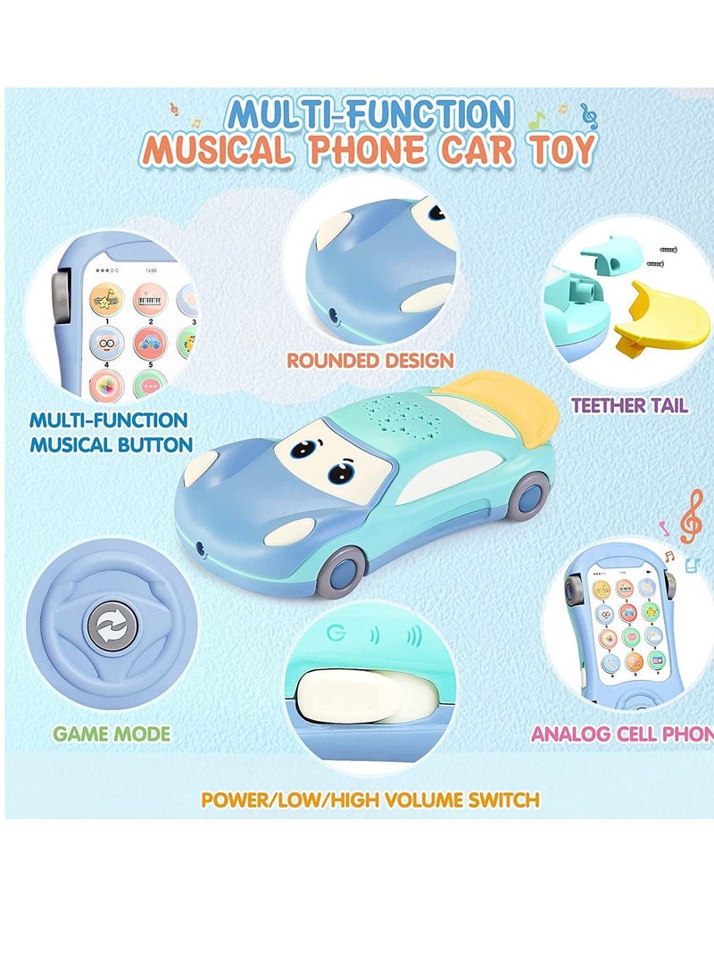 Y&D - Baby Cell Phone Toy for 1 Year Old Boy, Multi-Function Car with Music, Star Projector, Kids Pretend Learn Call Chat, Early Education 2 3 Toddler Girl Boy - Image 1