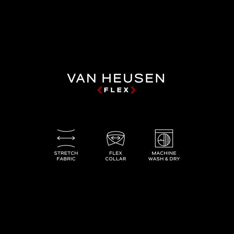 Van Heusen قميص رسمي للرجال من فان هيوزن بياقة مرنة وقصة ضيقة، أبيض، 14.5" رقبة 32"-33" كم - Image 5