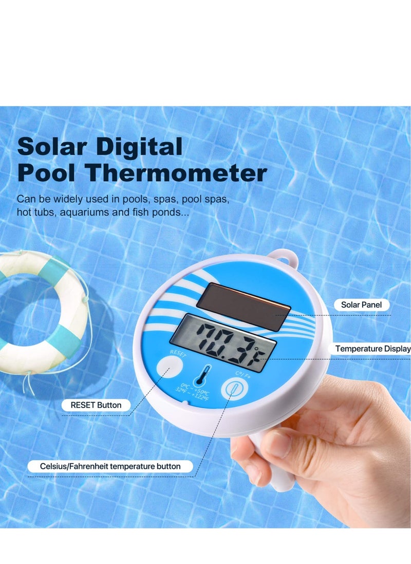 Generic - Solar Powered Digital LCD Pool Thermometer - Large Floating Easy Read Water Temperature Gauge for Indoor/Outdoor Swimming Pools, Spas, Ponds, and Bathtubs - Wireless and Eco-Friendly - Image 1