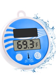 Solar Powered Digital LCD Pool Thermometer - Large Floating Easy Read Water Temperature Gauge for Indoor/Outdoor Swimming Pools, Spas, Ponds, and Bathtubs - Wireless and Eco-Friendly