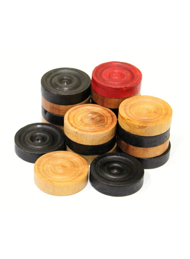 StonKraft StonKraft Wood Carrom Coins with Box, Multicolour, 24 Carrom Coins (11 Brown + 11 Black + 2 Red) for All Ages - Image 4