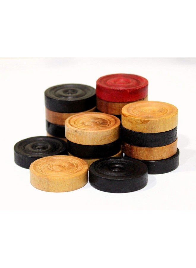 StonKraft StonKraft Wood Carrom Coins with Box, Multicolour, 24 Carrom Coins (11 Brown + 11 Black + 2 Red) for All Ages - Image 5