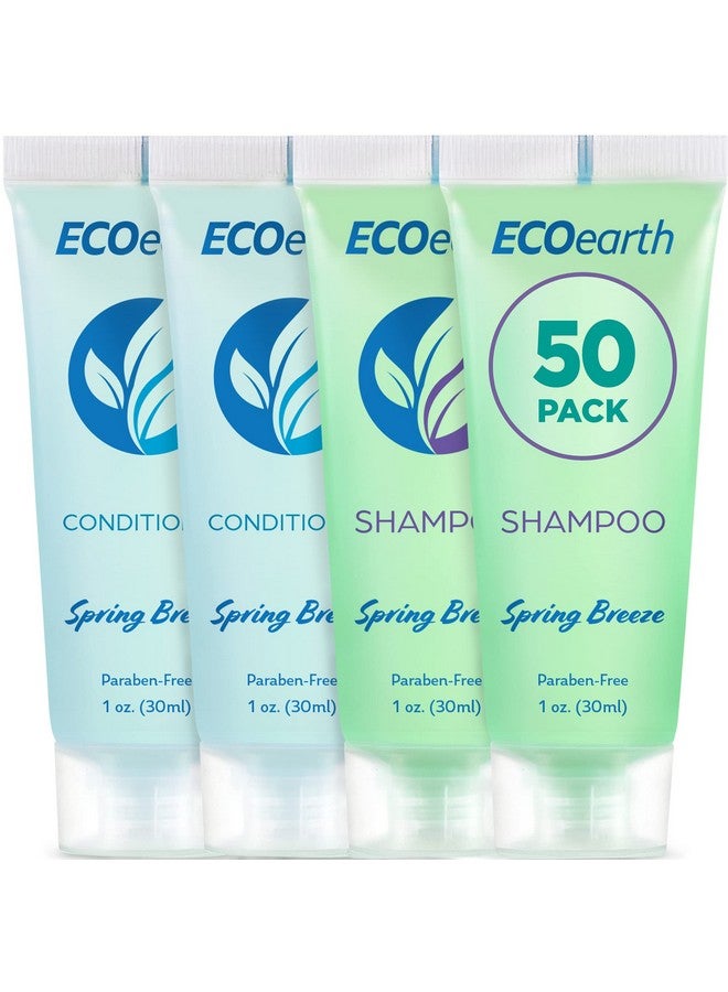 EcoEarth Travel Shampoo and Conditioner Set (1 fl oz, 100 Pieces, Spring Breeze), Delight Your Guests with a Revitalizing and Refreshing Hotel Toiletries and Guest Hospitality in Bulk - Image 1