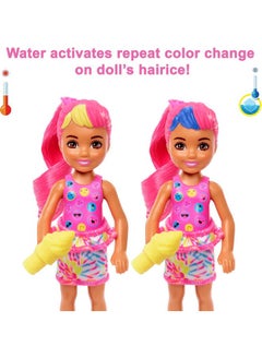 Barbie Color Reveal Small Doll & Accessories Neon Tiedye Series 6 Surprises 1 Chelsea Doll (Styles May Vary)  - Image 5