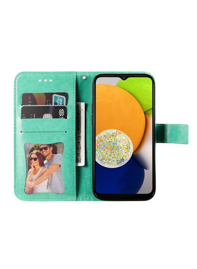 اس-توب جراب لهاتف Samsung Galaxy A03 Global بنقشة زهور 7 بتلات، جراب هاتف قابل للطي أفقيًا - Image 4