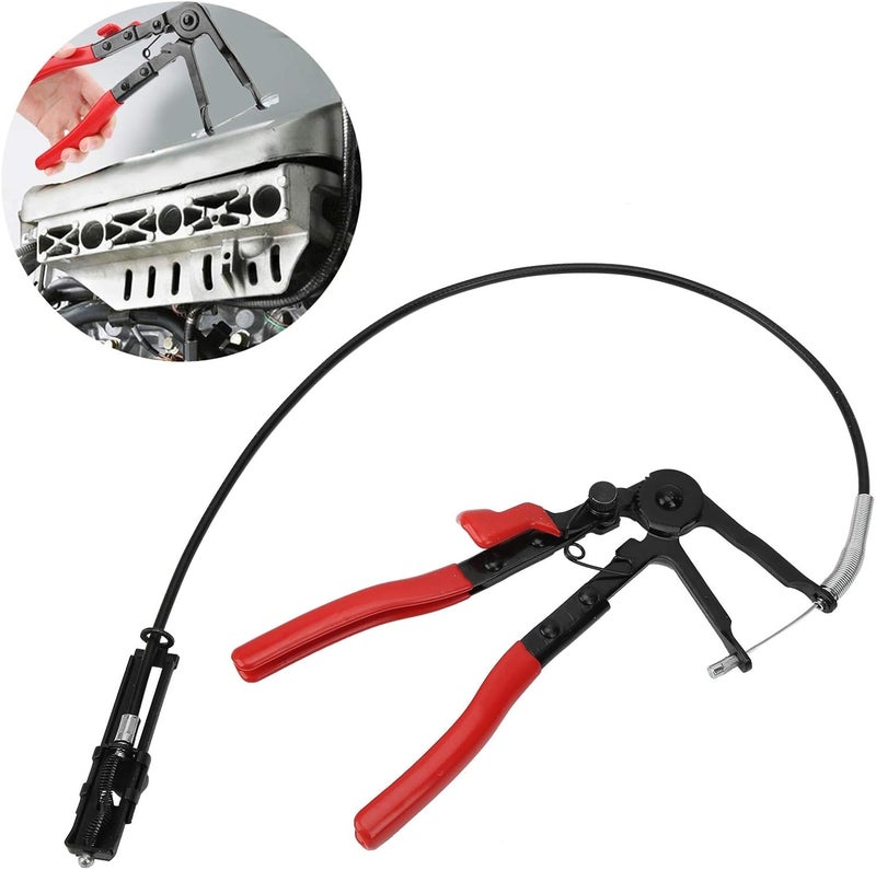Hose Clamp Pliers, Flexible Bendable Throat Tube Bundle Clamps Tool, Steel Alloy Hand Pliers with Ergonomic Grip for Automotive and HVAC Hose Installation - Image 4